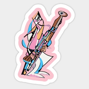 Bunny Bassoonist by Pollux Sticker